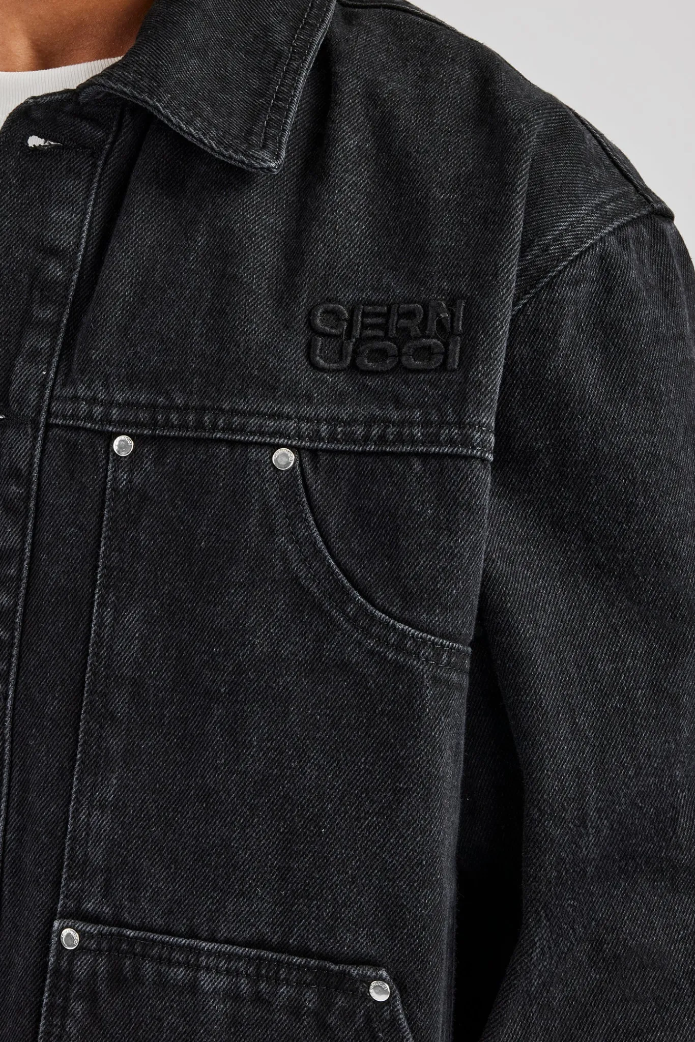 CLO-SET-DEN Oversized Carpenter Denim Jacket & Baggy Jean - Washed Black