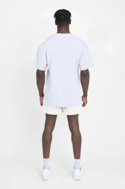 CLO-TOP-TEE Oversized Cernucci Classic Embroidered T-Shirt - Lilac