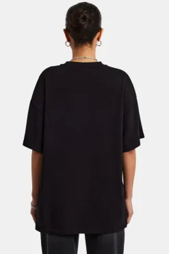 Women CLO-TOP-TEE Oversized Cherry Graphic T-Shirt - Black