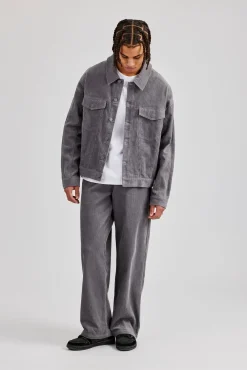 CLO-TOP-OUT Oversized Cord Jacket - Grey