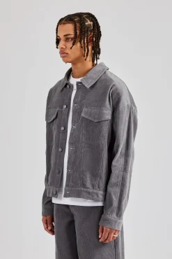 CLO-TOP-OUT Oversized Cord Jacket - Grey
