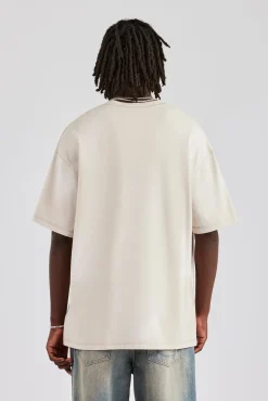 CLO-TOP-TEE Oversized Distressed Graphic T-Shirt - Off White