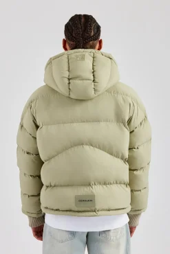 CLO-TOP-OUT Oversized Hooded Puffer Jacket - Sage
