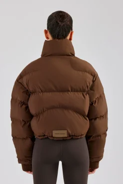Women CLO-TOP-OUT Oversized Padded Puffer Jacket - Chocolate