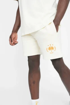 CLO-BOT Palm Crest Jersey Shorts - Ecru