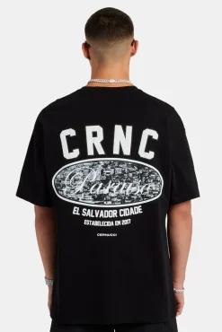 CLO-TOP-TEE Paraiso Graphic Oversized T-Shirt - Black