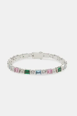 JWL-BRA Pastel Baguette Tennis Bracelet - 5mm