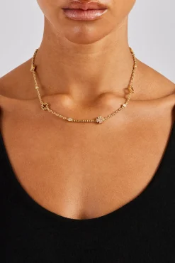 Women JWL-CHN Pink Agate Motif Mix Rolo Chain - 8mm