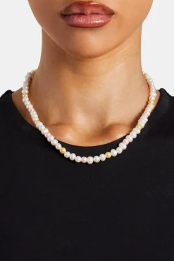 Women JWL-NECK-PRL Pink & Lemon Freshwater Pearl Necklace - 6mm