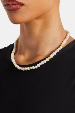Women JWL-NECK-PRL Pink & Lemon Freshwater Pearl Necklace - 6mm