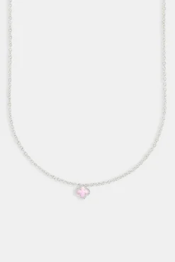 Women JWL-NECK Pink Enamel Motif Necklace - 10mm