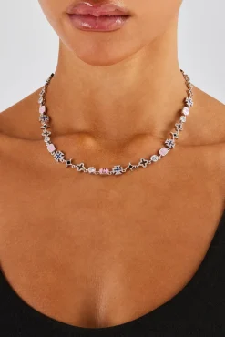 Women JWL-CHN Pink Mixed Motif Polished Chain - 8mm