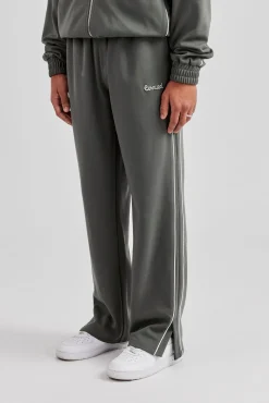 CLO-BOT-TRO Piping Split Hem Trouser - Grey