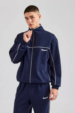 CLO-TOP-OUT Piping Zip Through Jacket - Navy