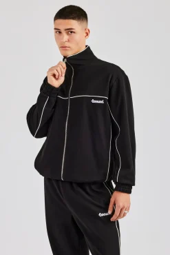 CLO-TOP-OUT Piping Zip Through Jacket - Black