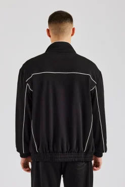 CLO-TOP-OUT Piping Zip Through Jacket - Black