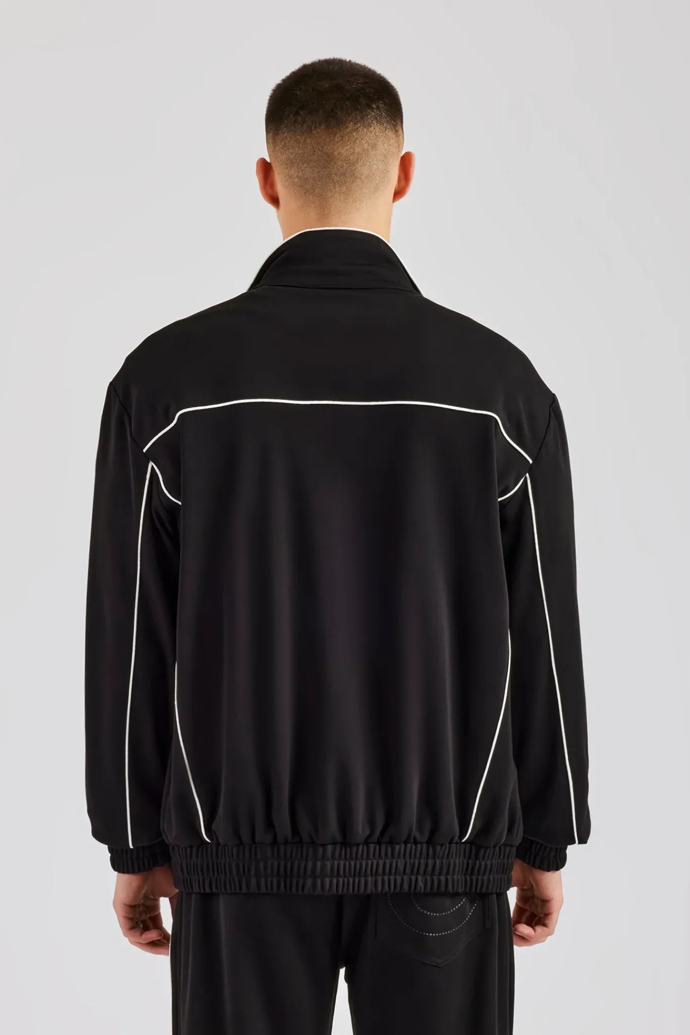 CLO-TOP-OUT Piping Zip Through Jacket - Black