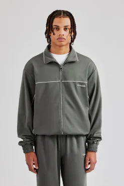 CLO-TOP-OUT Piping Zip Through Jacket - Grey