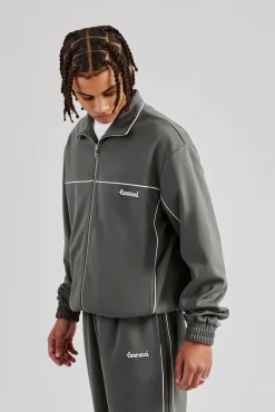 CLO-TOP-OUT Piping Zip Through Jacket - Grey