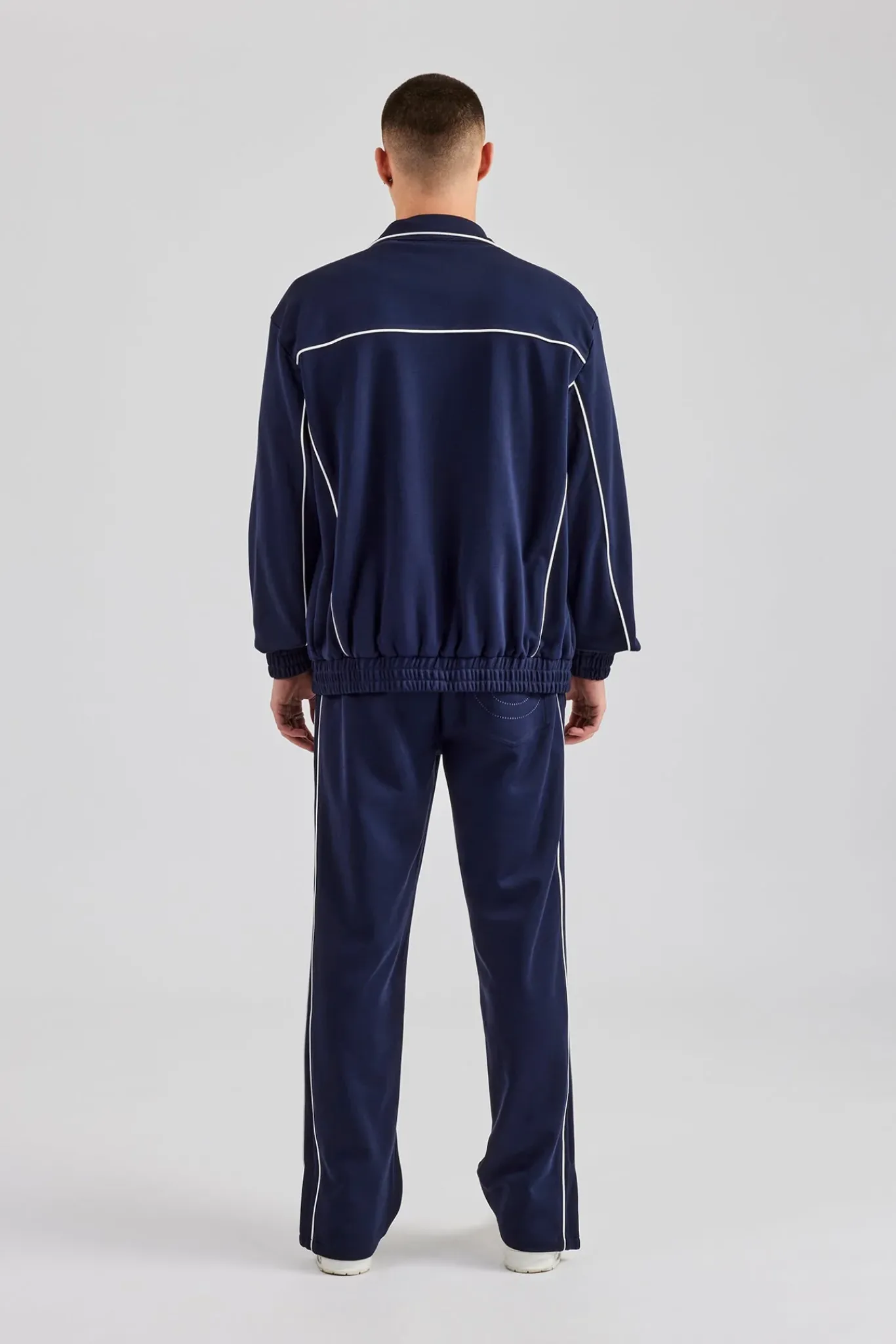CLO-SET Piping Zip Through Tracksuit - Navy