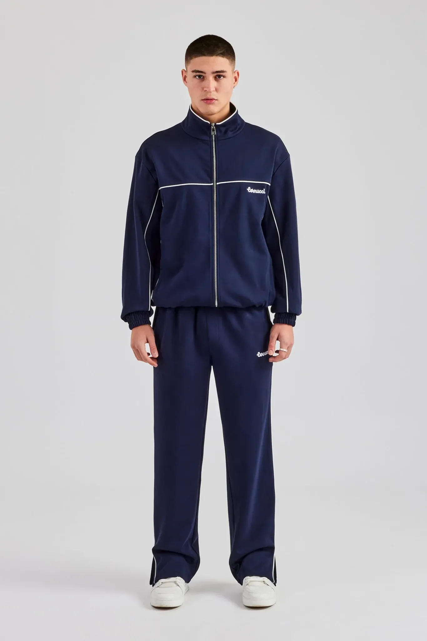 CLO-SET Piping Zip Through Tracksuit - Navy