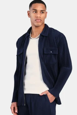 CLO-TOP-OUT Pleated Utility Jacket  - Navy