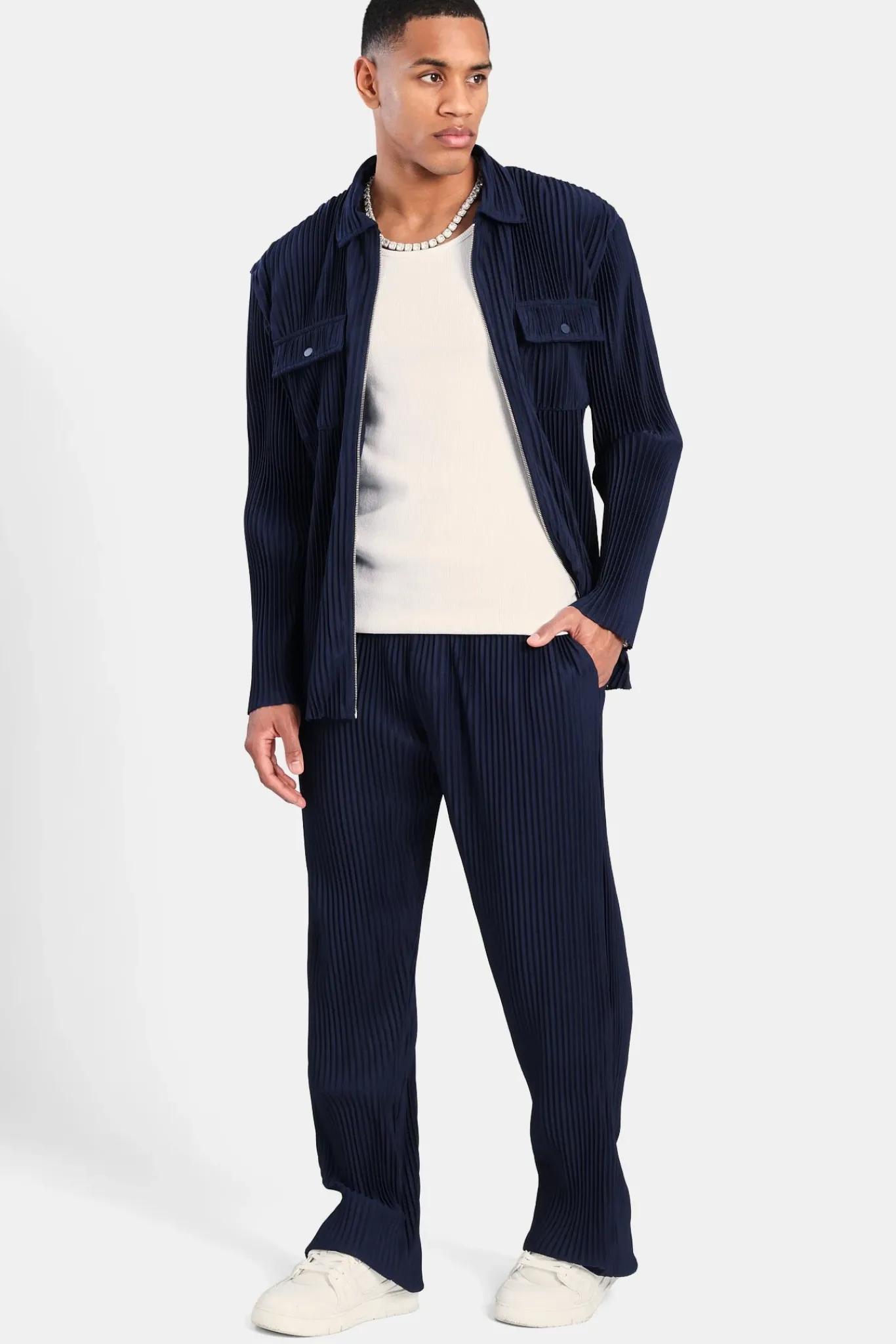 CLO-TOP-OUT Pleated Utility Jacket - Navy