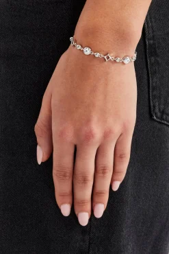 Women JWL-BRA Polished and Cz Star Motif Bracelet - 6mm