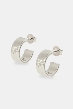 JWL-EAR Polished Cross Engraved Huggie Earrings - 12mm