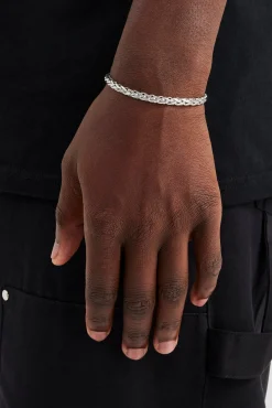 JWL-BRA Polished Flat Woven Link Bracelet - 5mm