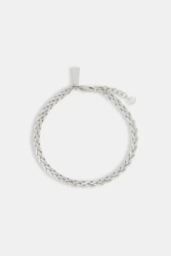 JWL-BRA Polished Flat Woven Link Bracelet - 5mm