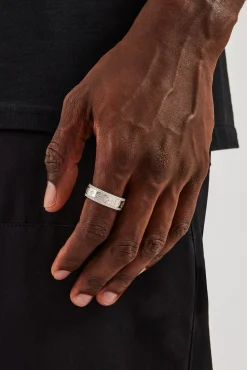 JWL-RNG Polished Motif Outline Band Ring - 8mm