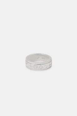 JWL-RNG Polished Motif Outline Band Ring - 8mm