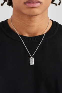 JWL-NECK Polished Woven Dog Tag Necklace - 25mm