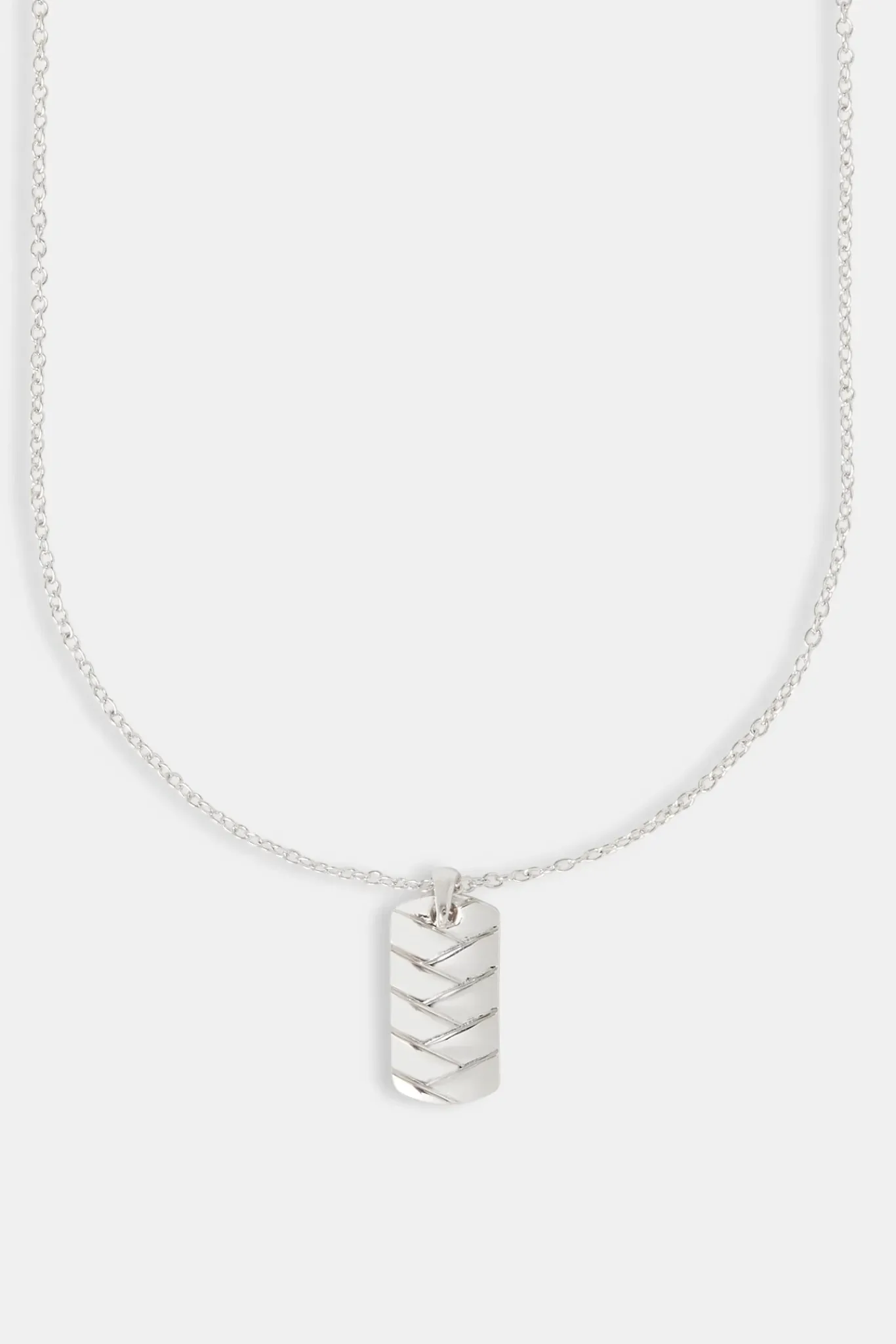 JWL-NECK Polished Woven Dog Tag Necklace - 25mm