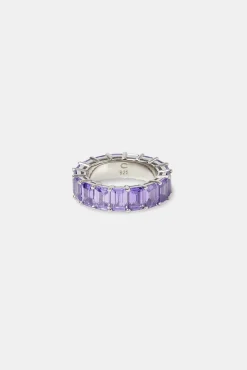 Women JWL-RNG Purple CZ Baguette Tennis Ring - 6mm