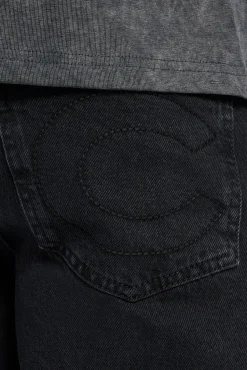 CLO-BOT-DEN Raw Edge Denim Short - Washed Black
