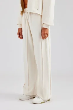 Women CLO-BOT-TRO Raw Edge Waistband Jogger - Off White
