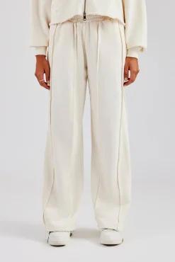 Women CLO-BOT-TRO Raw Edge Waistband Jogger - Off White