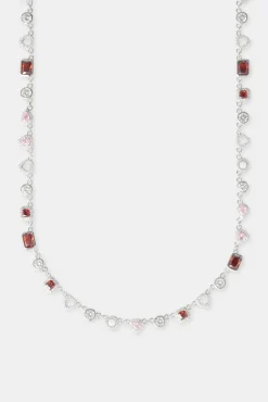 Women JWL-CHN Red Heart Multi Gem Chain - 6mm