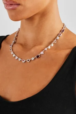 Women JWL-CHN Red Heart Multi Gem Chain - 6mm