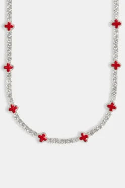 JWL-CHN Red Motif Tennis Chain - 5mm