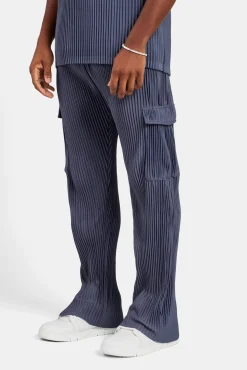 CLO-BOT-TRO Relaxed Pleated Cargo Trouser - Dusty Blue