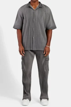 CLO-BOT-TRO Relaxed Pleated Cargo Trouser - Dark Grey