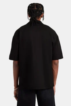 CLO-TOP-SHIR Rhinestone Palm Shirt - Black