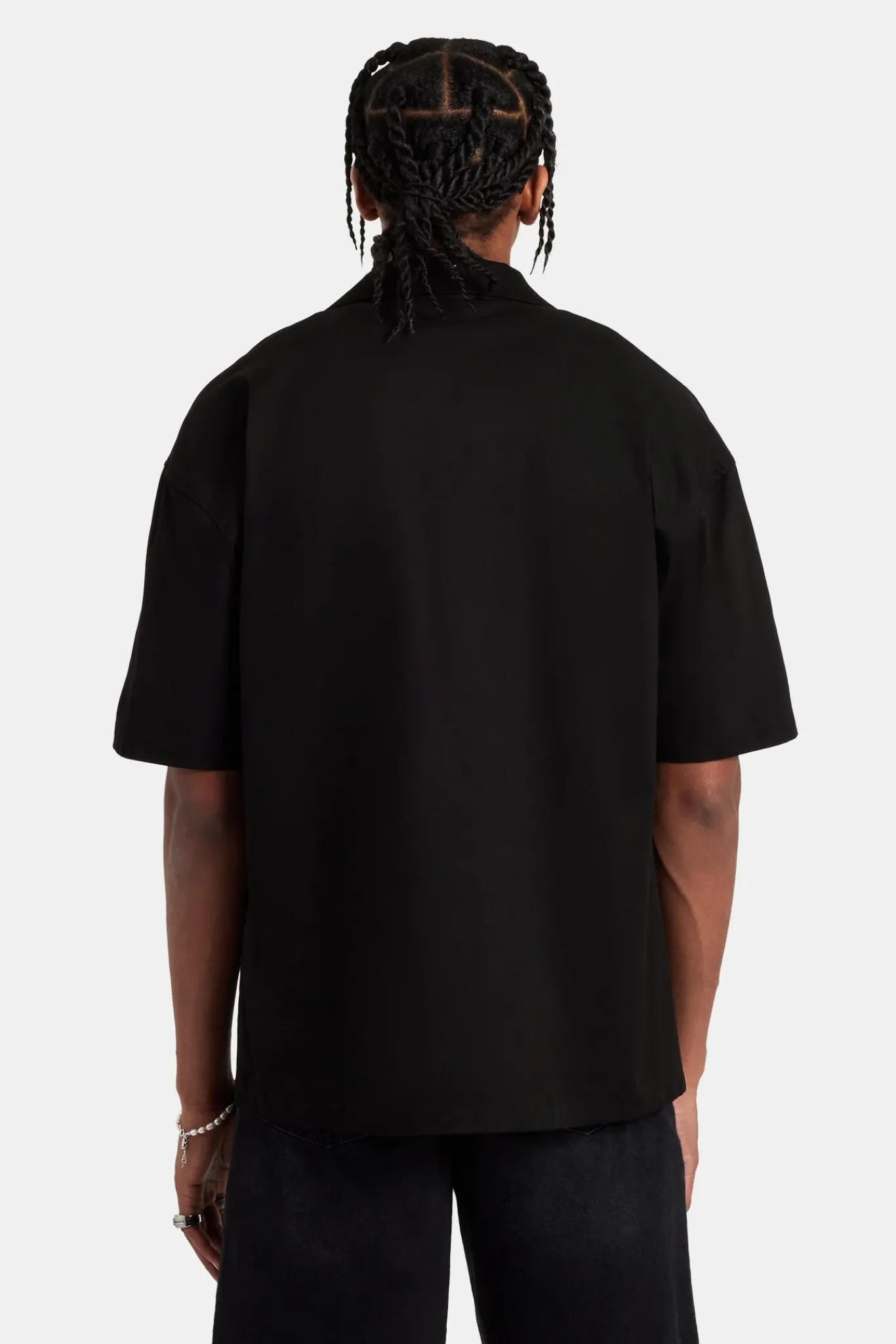 CLO-TOP-SHIR Rhinestone Palm Shirt - Black