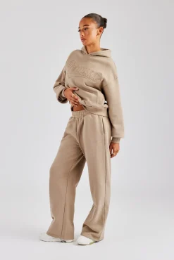 Women CLO-SET Rope Embroidery Tracksuit - Taupe