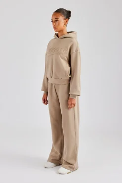 Women CLO-SET Rope Embroidery Tracksuit - Taupe