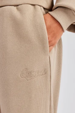 Women CLO-BOT-TRO Rope Embroidery Wide Leg Jogger - Taupe