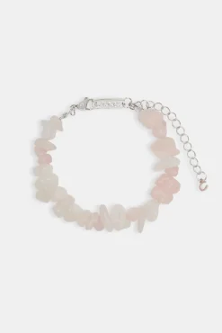 Women JWL-BRA Rose Quartz Shard Bead Bracelet - White